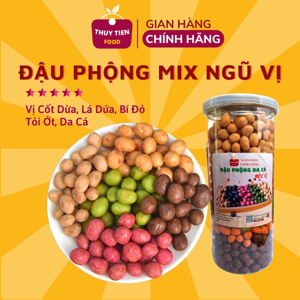 Đậu phộng da cá ngũ vị THUY TIEN FOOD, Hũ 500g cao cấp