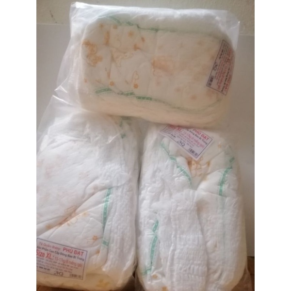 Bỉm trần trẻ em phú đạt bộ 100 miếng M, 90 L, 80 XL siêu tiết kiệm, kháng khuẩn, có vách ngăn chống tràn, thấm hút tốt
