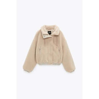 ÁO KHOÁC LÔNG CỪU ZARA NỮ MÀU BE