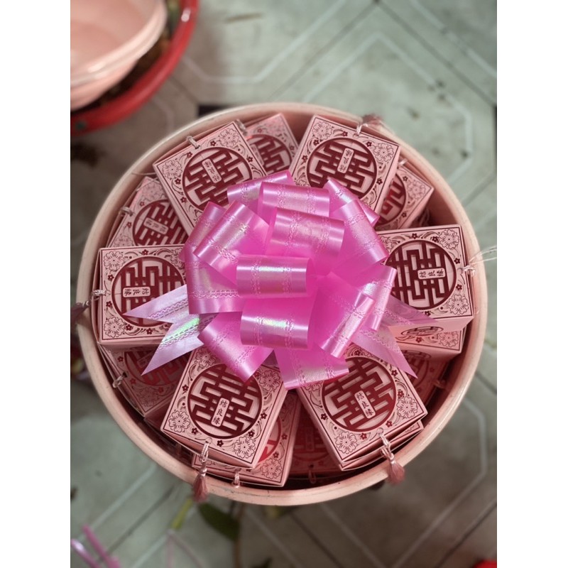 Combo 20-30-50c Hộp quà cưới Màu Hồng đựng bánh, kẹo, socola màu size 7,5cm
