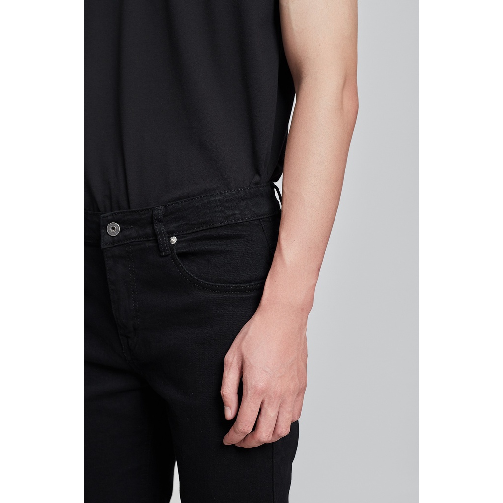 Quần jeans nam slimfit co giãn Highway (Menswear) Kai đen trơn