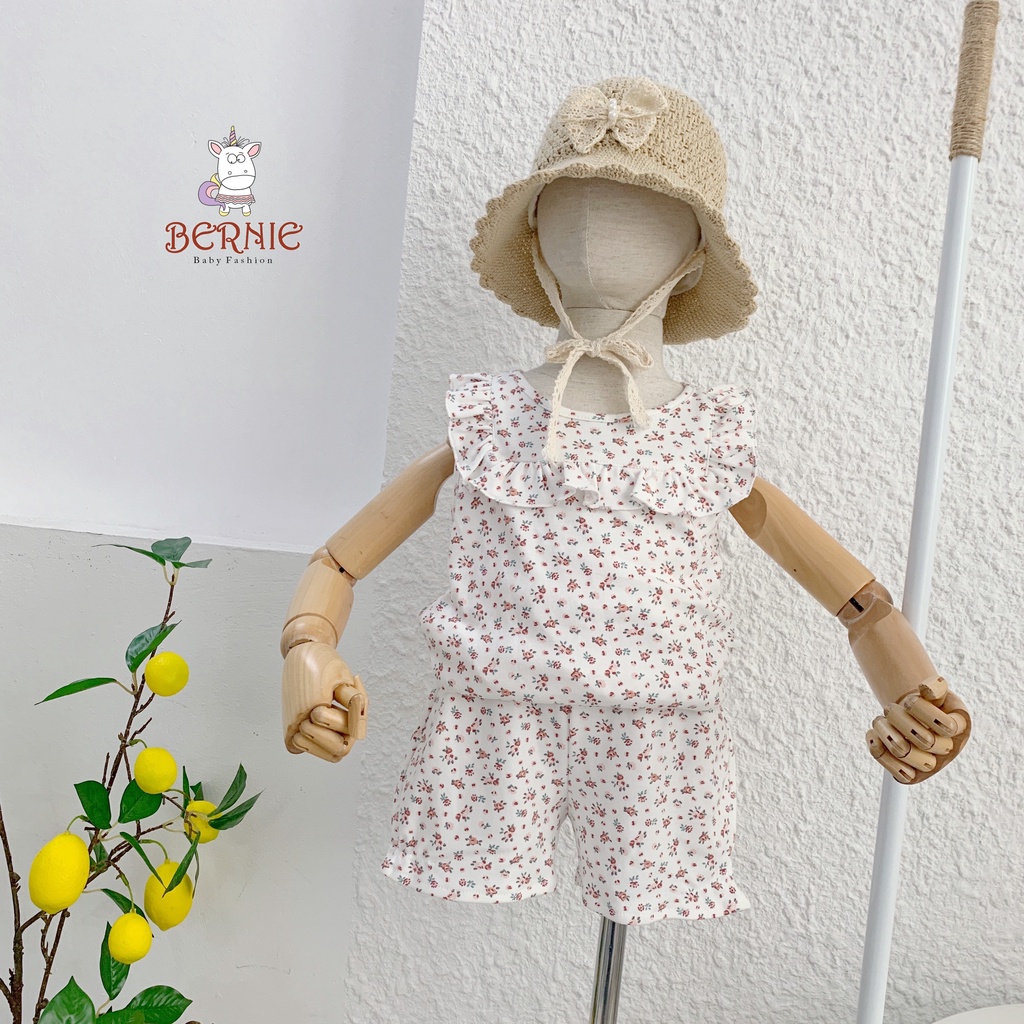 Bộ cotton bé gái bánh bèo xinh xắn, bộ thun bé gái xinh xắn dễ thương