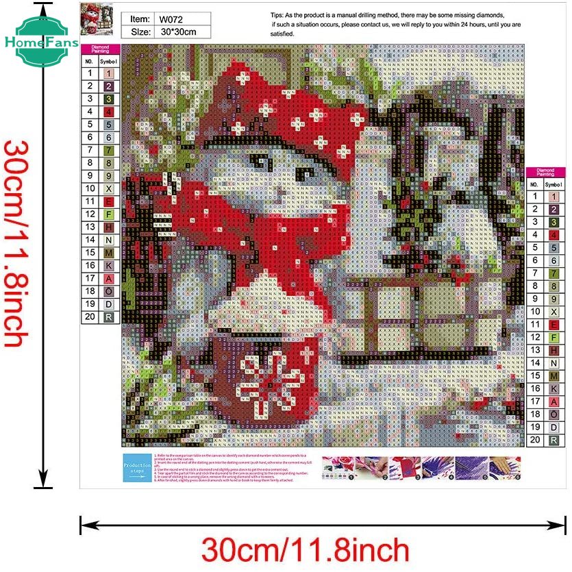 Bộ tranh đính đá 5D tự làm kiểu động vật phong cách Giáng Sinh trang trí nội thất cỡ 30x30cm