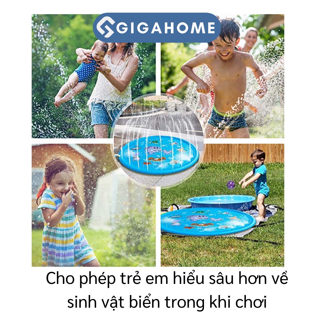 Thảm Đệm Phun Nước Cho Bé 1.7m Ngoài Trời Vui Nhộn GIGAHOME 9383