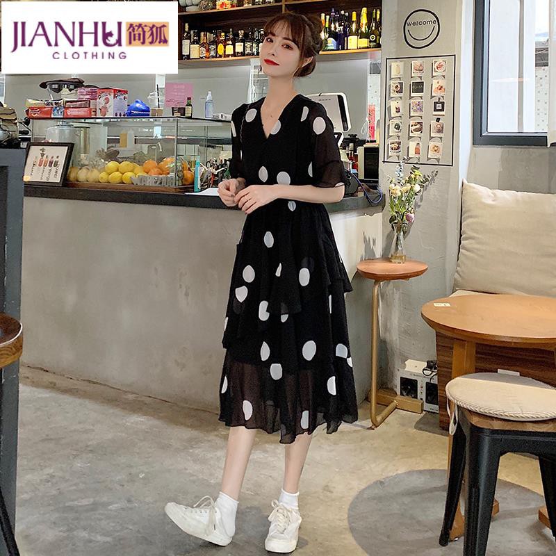 Đầm Dài Chấm Bi Thời Trang Mùa Hè Cho Nữ Size M-4Xl