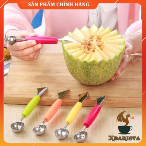 Cây múc hai đầu khoét tạo kiểu hình múc hoa quả - múc kem - Xbarista Store