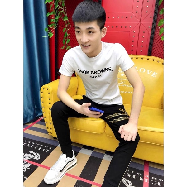 Áo thun nam chữ Thom from unisex tay lỡ hàng oversize