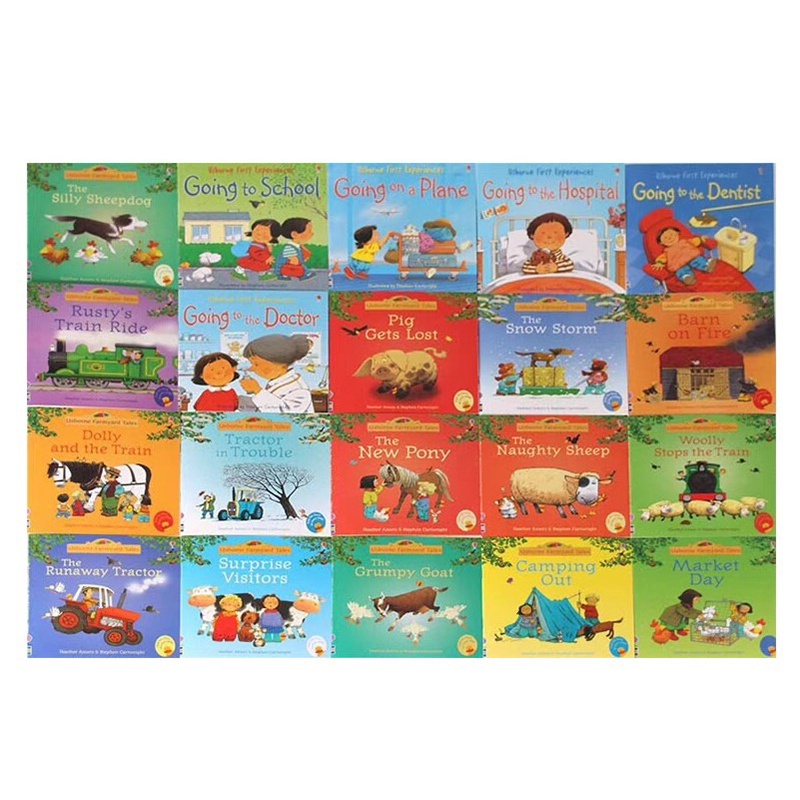 20Books/Set Kids Usborne Story Picture Books Children Baby Famous Story English Child Book Farmyard Tales Eary Education