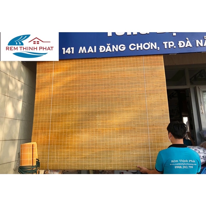 Mành sáo trúc ngoài trời mẫu trúc Vàng nan nhỏ. Mành tre che nắng ngoài trời mái hiên KT 1.2x2m; 1.5x2m; 1.8x2M