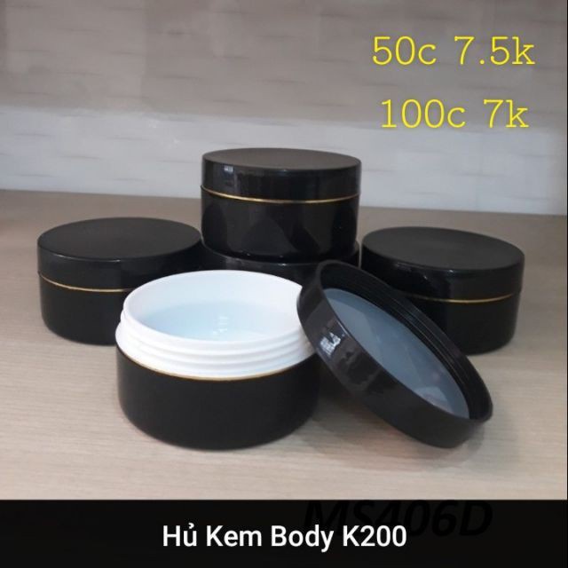 Hủ Đựng Kem ❤ GIÁ TẬN GỐC ❤ Hủ đựng kem body đen 100g/150g/200g/300g chiết mỹ phẩm , phụ kiện du lịch