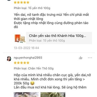 Tổ Yến Thô Nguyên Chất 100g Khánh Hòa Yến Thô Nguyên Tổ Ít Lông Loại 1