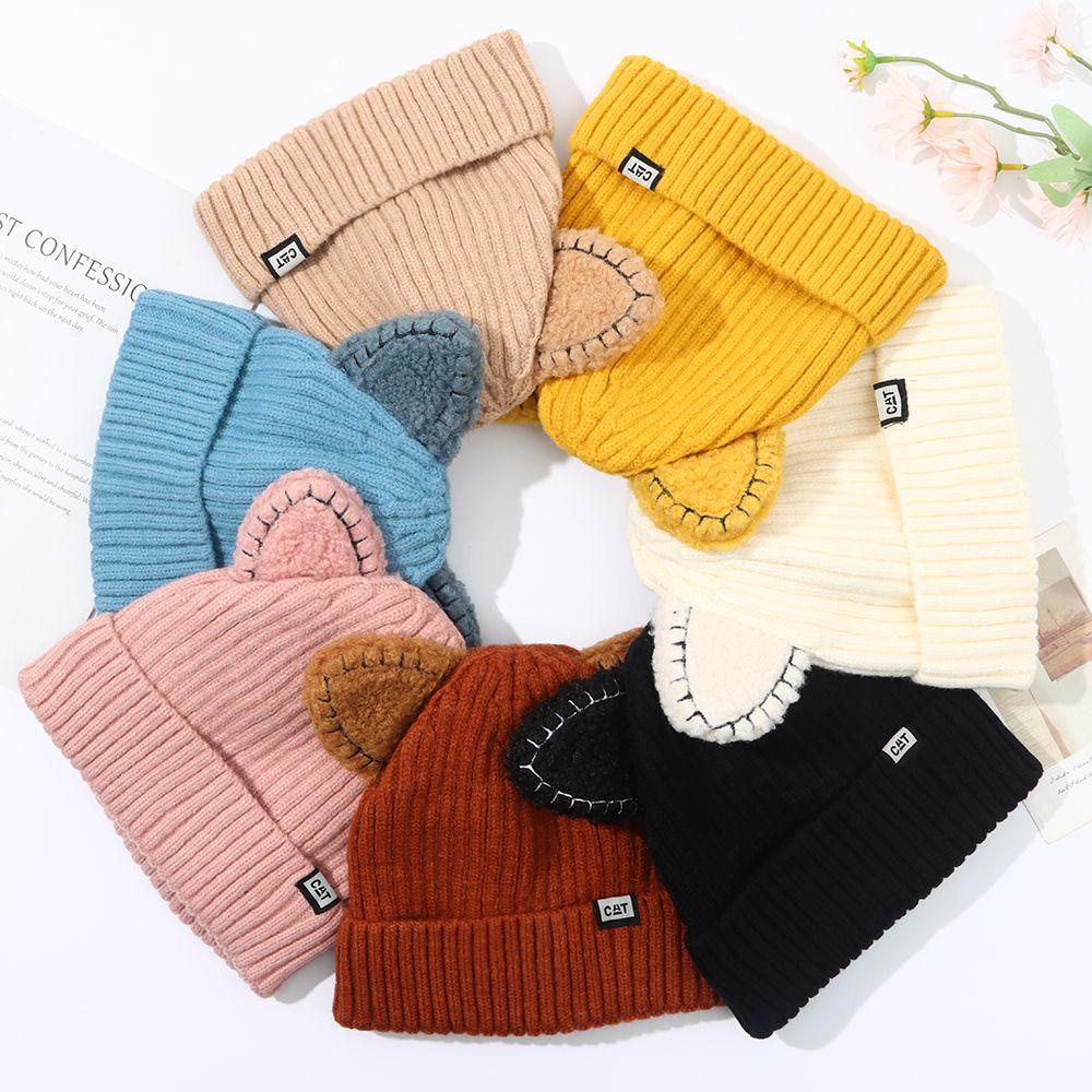 Mũ Beanie Tai Gấu Mềm Mại Cho Nữ
