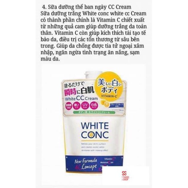 Sữa dưỡng thể trắng da,chống nắng White Conc Cc Cream