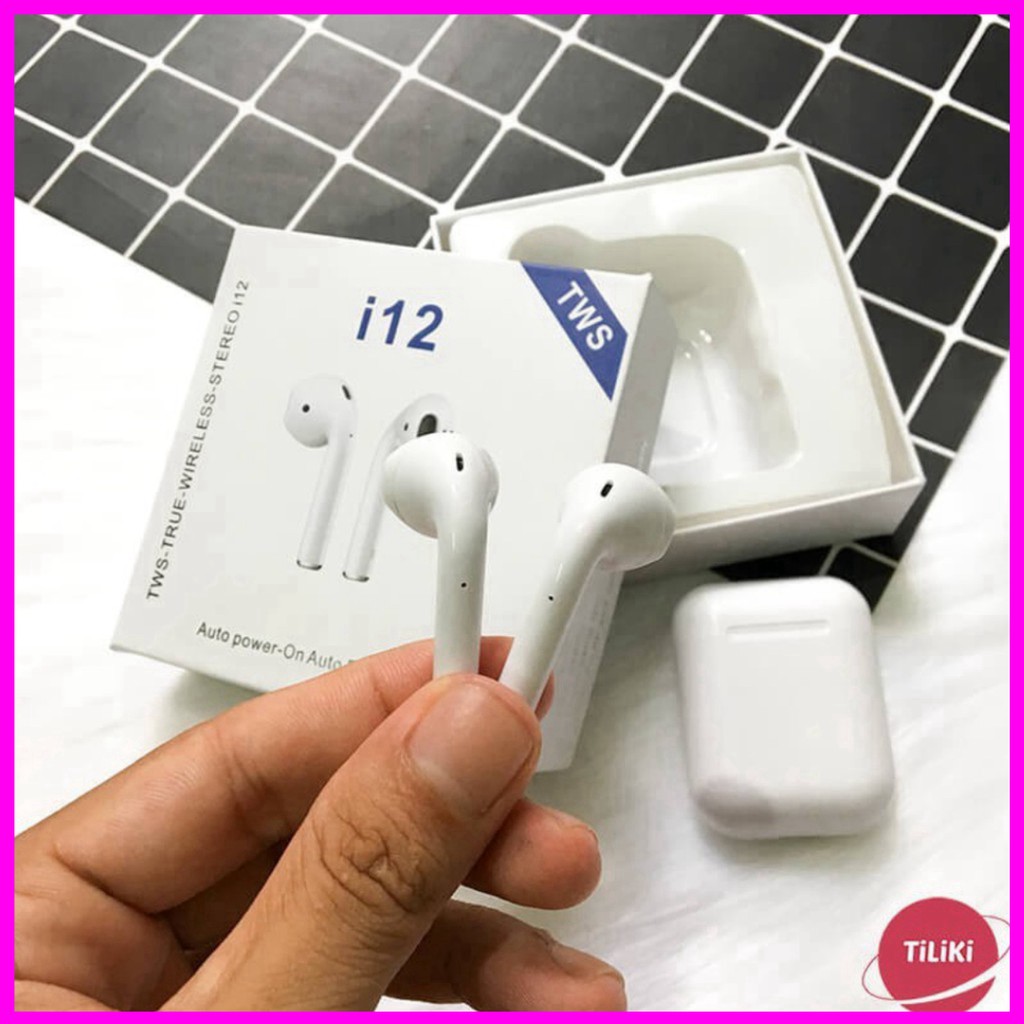 [ Rẻ Nhất Shopee + Có Video ]   Tai nghe bluetooth TWS I12 v 5.0, Âm thanh sống động, Pin cực trâu, Bảo hành 2 năm