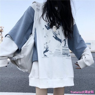 🌼Áo thun plus Size M-5XL🌼Áo Sweater tay dài dáng rộng giả nhiều lớp cá tính trẻ trung 150kg