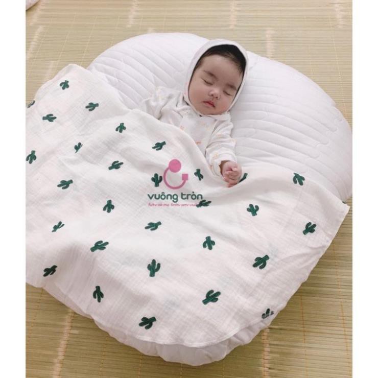 Gối chống trào ngược cotton Hàn chần bông Vuông Tròn, gối chống nôn trớ cho bé yêu (Bao gồm cả vỏ và ruột gối)