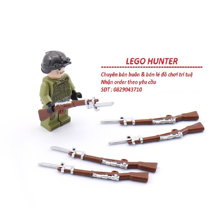 Lego phụ kiện Minifigures : súng trường có gắn lưỡi lê