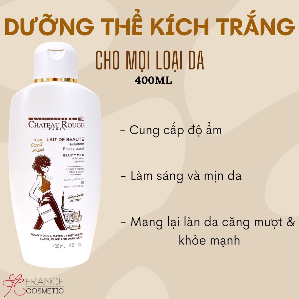 💠💎💠💎DƯỠNG THỂ KÍCH TRẮNG CHATEAU ROUGE PARIS 400ML - CỰC KỲ AN TOÀN 💠💎💠💎