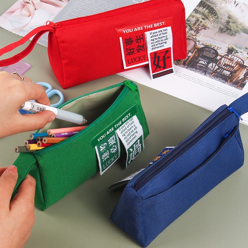 Túi Đựng Bút Bằng Vải Oxford Sức Chứa Lớn Sáng Tạo Cho Học Sinh