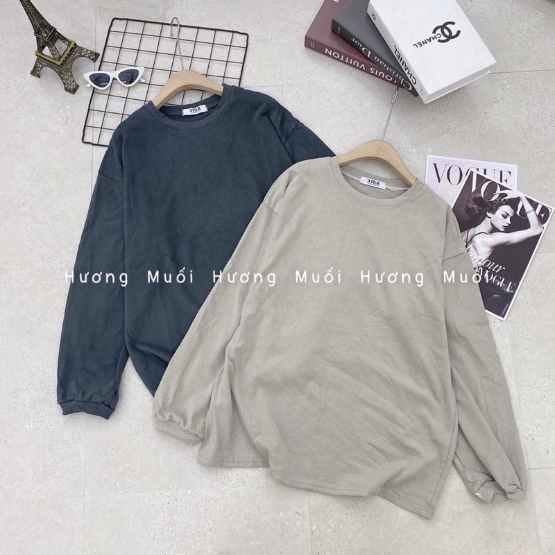 áo pull trơn basic dài tay -áo 3158 tay bo