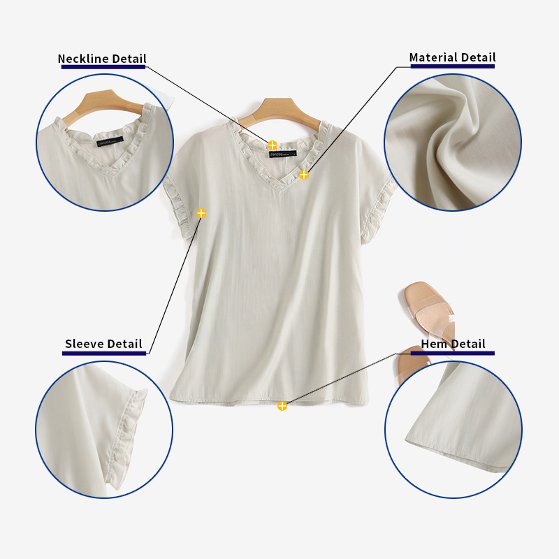 ZANZEA Áo Nữ Tay Ngắn Cổ Chữ V Thời Trang Quyến Rũ