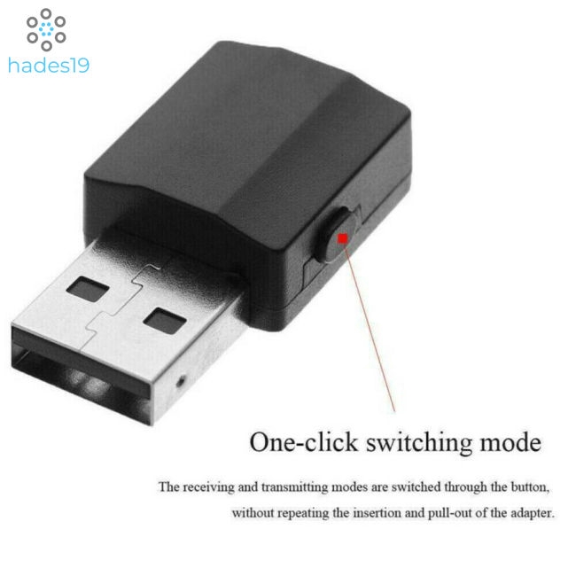 Audio Transmitter Receiver Bluetooth 5.0 USB Dongle Stereo Adapter for TV PC Car