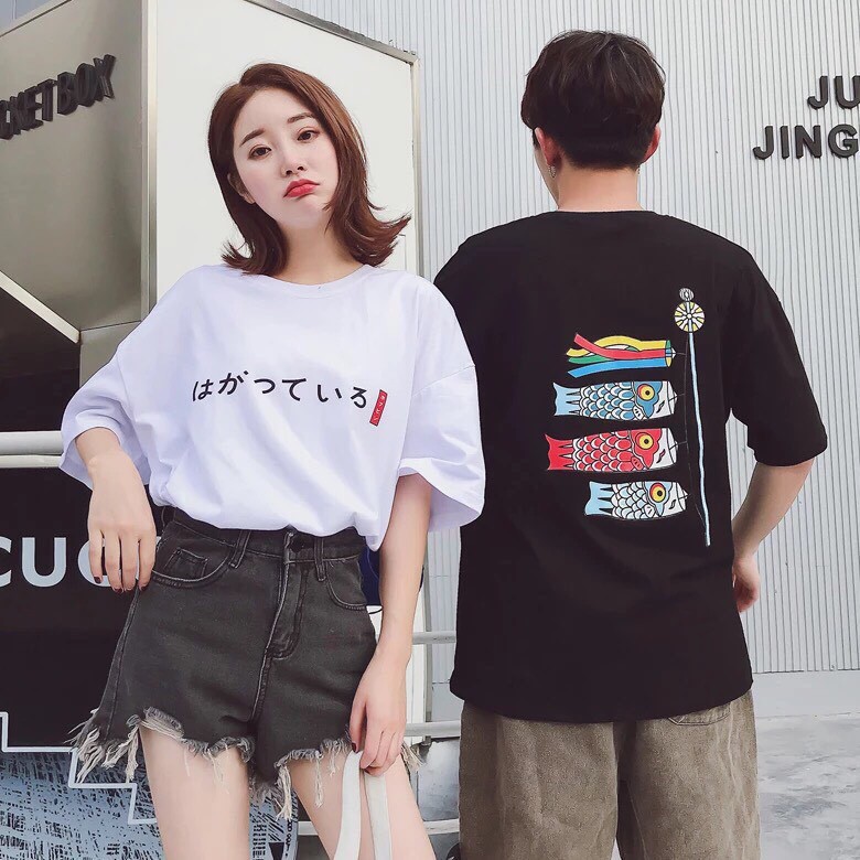 Áo thun form rộng dưới 65kg in lồng đèn cá Koi dễ thương TTSLA0029