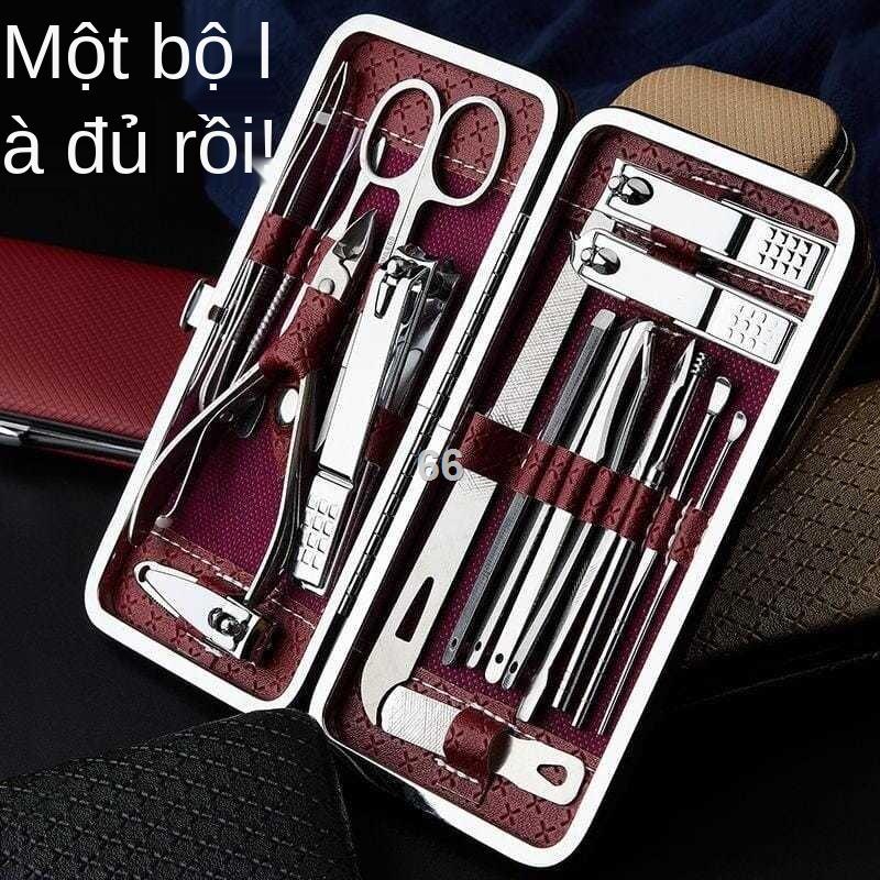 CBộ kềm cắt móng cầm tay đa năng nhíp nhổ lông mày kẹp tai bộ thìa đào tai kéo vẽ móng tay