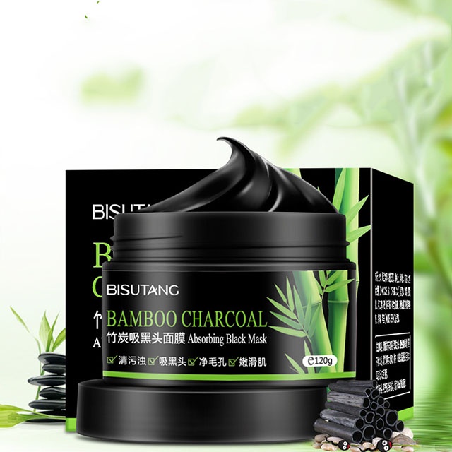 Tuýp Mặt Nạ Lột Mụn Đầu Đen Than Tre Bisutang Bamboo Charcoal 120g