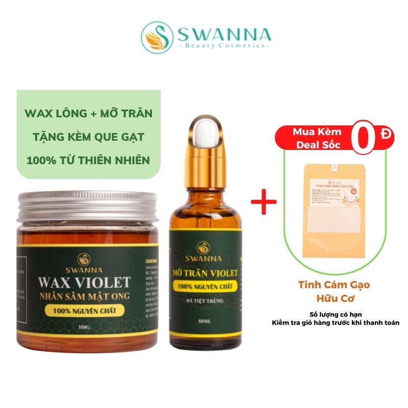 Wax lông + Mỡ trăn Triệt Lông Shiny Wax Violet lông nách/ Tẩy lông tay chân/ Triệt lông vùng kín an toàn hiệu quả