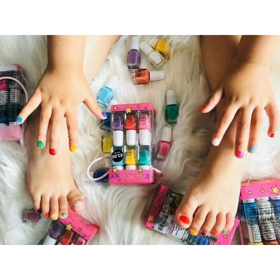 Set sơn móng tay bé gái Primark Little Rebel Nail Polish 12 màu pastel - Pháp