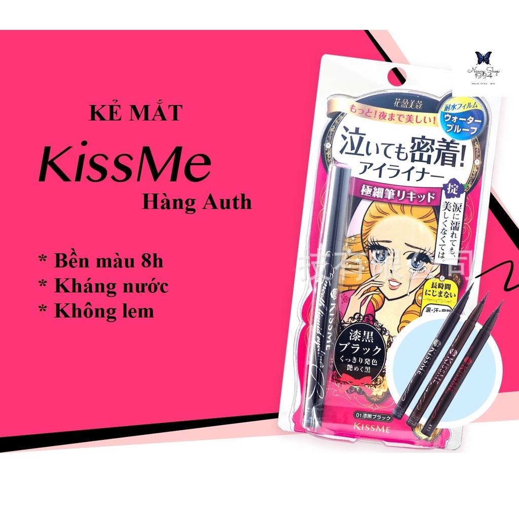 Kẻ mắt kiss me hàng auth bút kẻ mắt nước dạng lỏng lâu trôi không lem NMS002