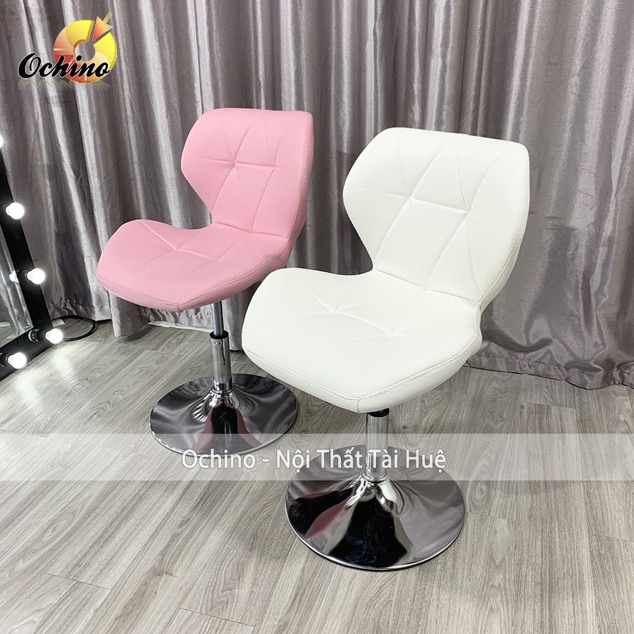 Ghế Xoay Trang Điểm Và Ngồi Bàn Học Bọc Da Và Bọc Vải Mẫu Kim Cương Hiện Đại Chân Thấp 30-50 (Ảnh Thật Và Video)