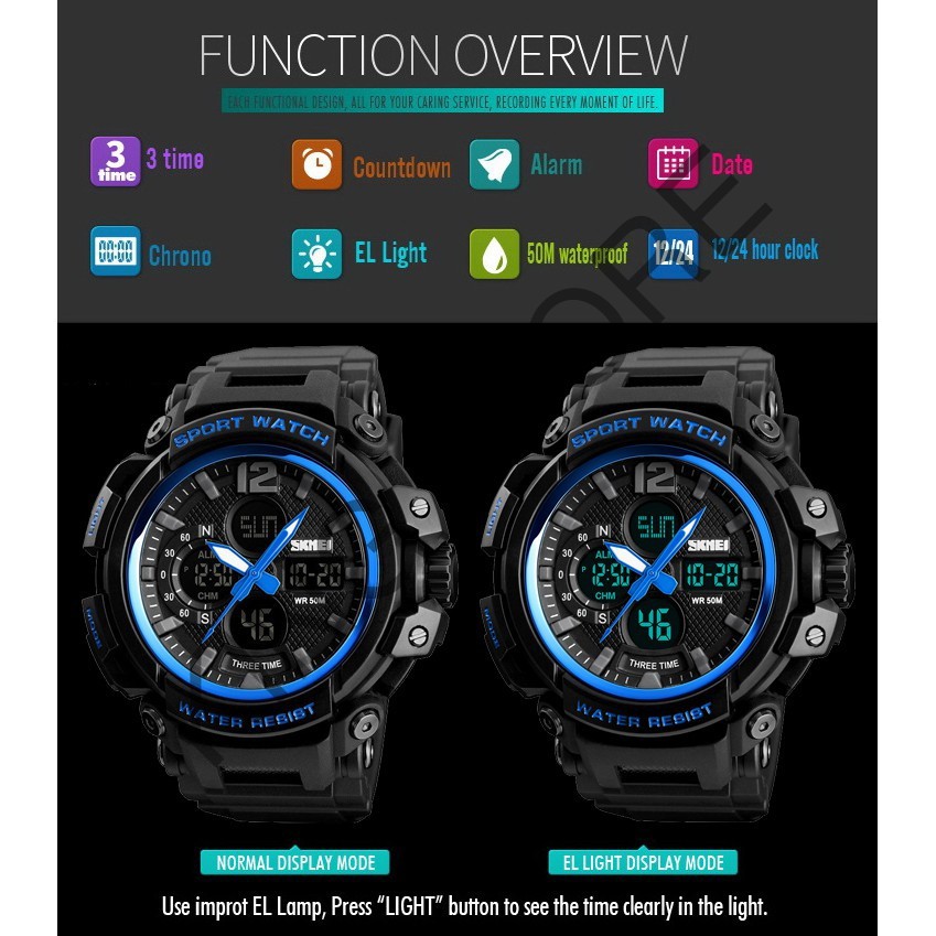 Đồng hồ nam thể thao SKMEI DH035 cao cấp 2 máy đa chức năng chống nước chống sốc -KING STORE | BigBuy360 - bigbuy360.vn