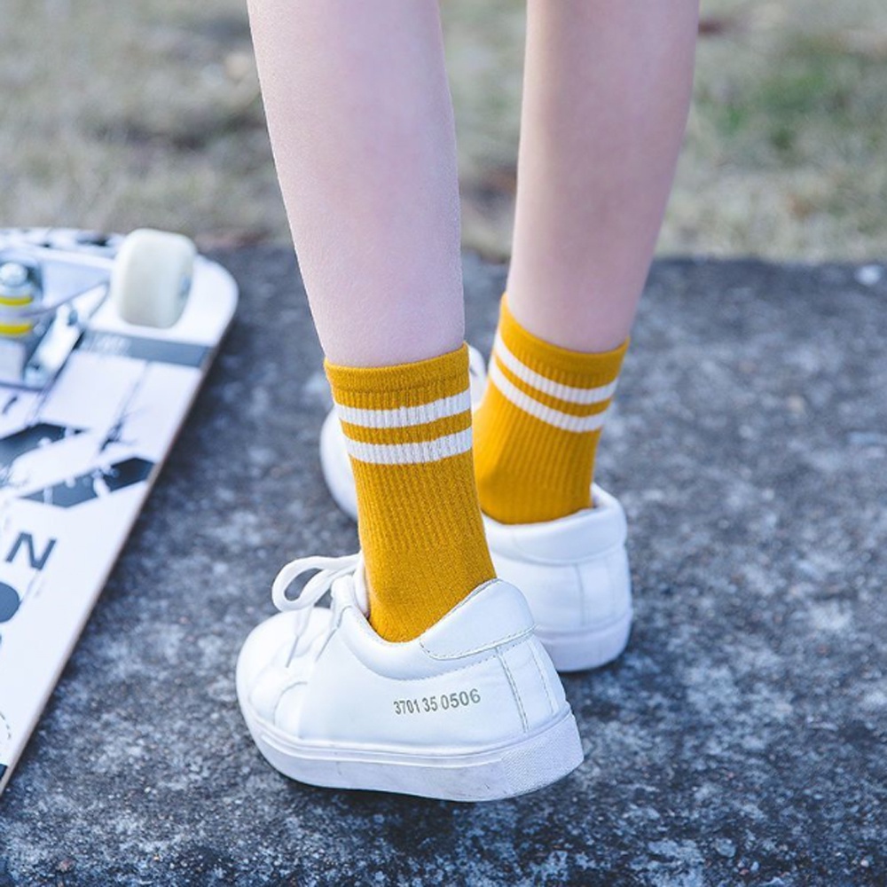 Cod Hàng Có Sẵn Vớ Ống Mùa Hè Thu Kẻ Sọc Song Song Nhiều Màu Sắc Phong Cách Hàn Quốc Dễ Thương Cho Nữ Sinh