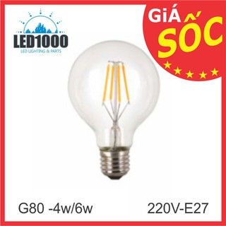 Bóng Đèn Led trang trí Edison – Bóng đèn G80 4w Vintage giả sợi đốt - Bảo Hành 06 Tháng Của LTP Lighting