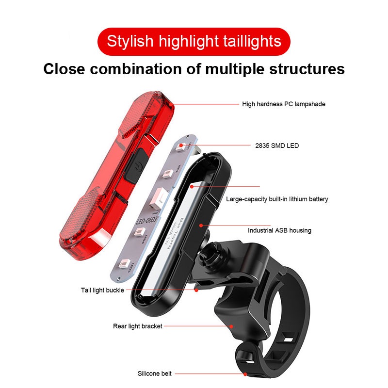 Đèn đuôi xe đạp PHMAX sạc USB chất lượng cao tiện lợi
