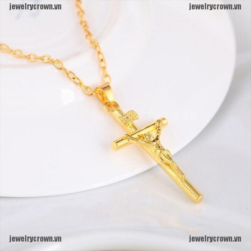 Dây chuyền mạ vàng họa tiết thánh giá chúa Jesus thời trang