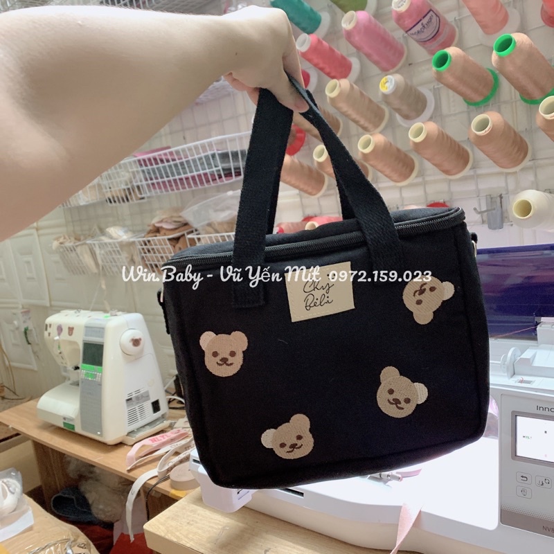 Túi bỉm sữa hoạ tiết gấu xinh 🐻