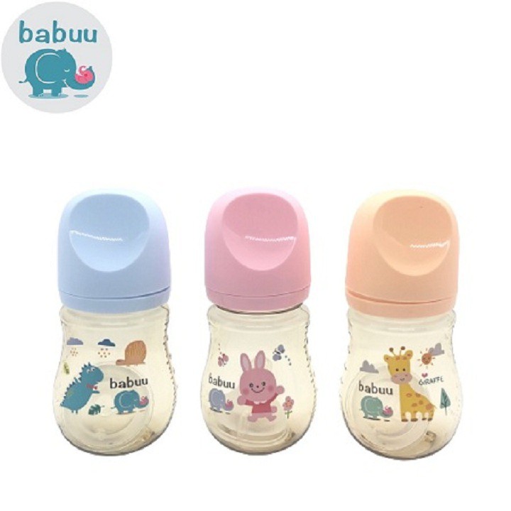 Bình sữa cổ rộng Babuu Baby ( 90ml,210ml,270ml ) nhựa PPSU (tặng kèm 1 núm ti thay thế)