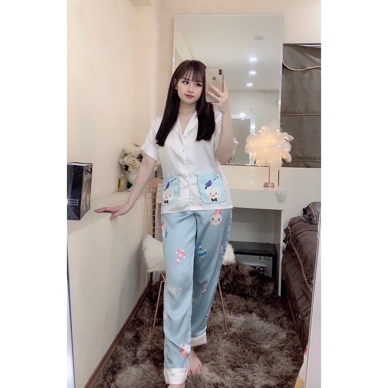 Bộ Pijama Tay Ngắn Hai Túi Thiết Kế