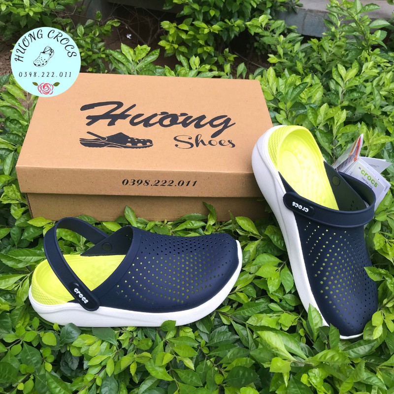 Dép sục Cross Literide màu navy chuối siêu êm mềm nhẹ, chống trơn trượt cho nam nữ