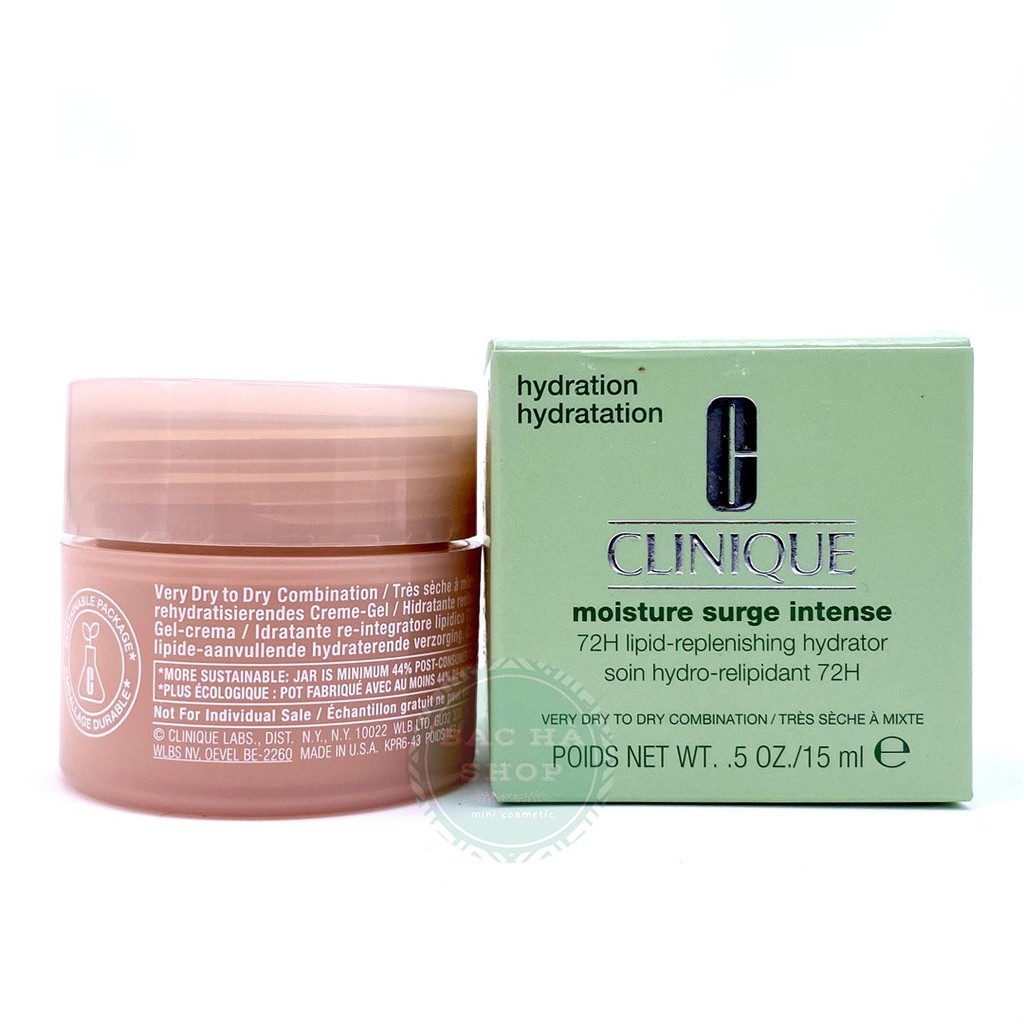 Clinique Kem Dưỡng Ẩm Da Khô Moisture Surge Intense 72H Lipid - Replenishing Hydrator 15ml