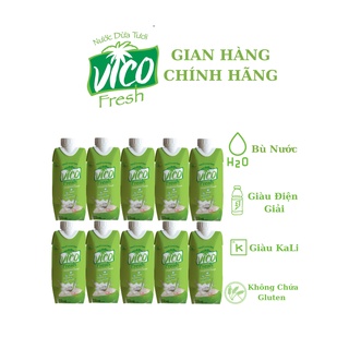 Combo 10 Hộp Nước Dừa Tươi ACP Vico Fresh 330ml - Vị Dứa
