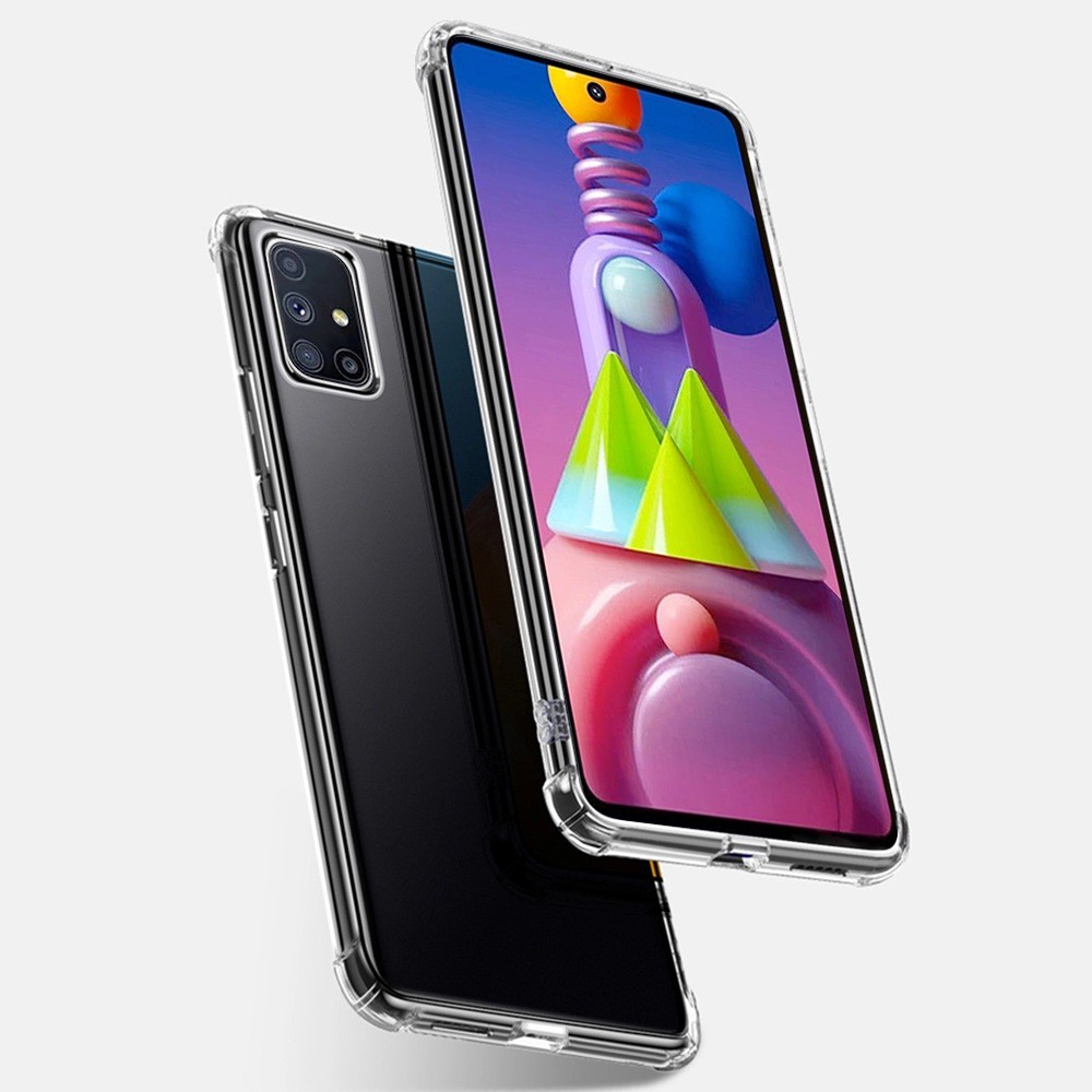 Ốp lưng Samsung M51 dẻo trong suốt lồi 4 góc lâu ố vàng cao cấp