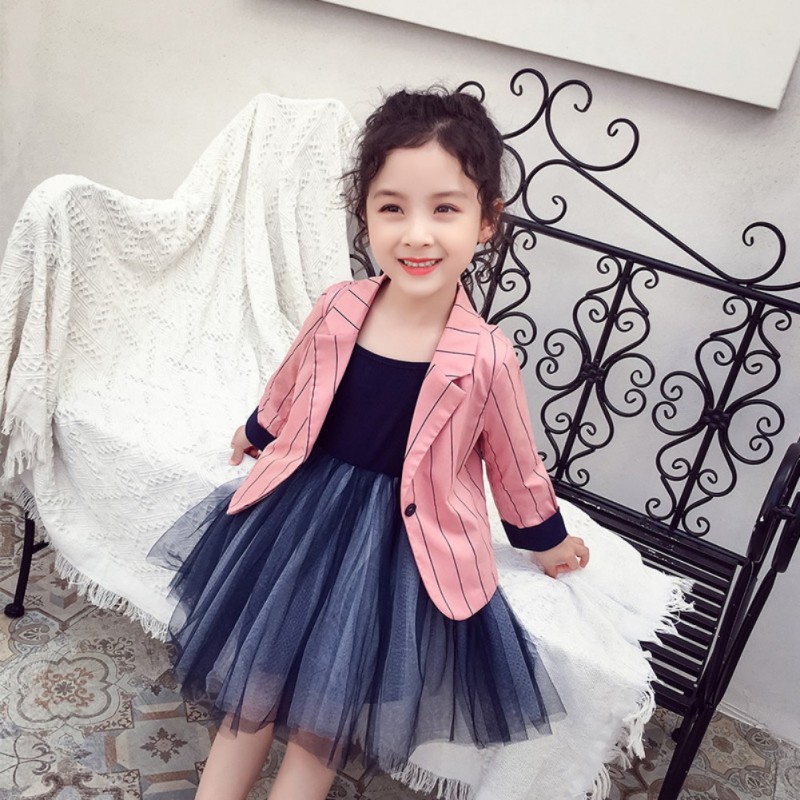 Áo Khoác Blazer Phối Nút Dành Cho Bé Gái
