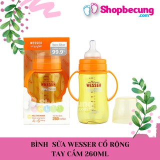BÌNH SỮA WESSER CỔ RỘNG TAY CẦM 260ML