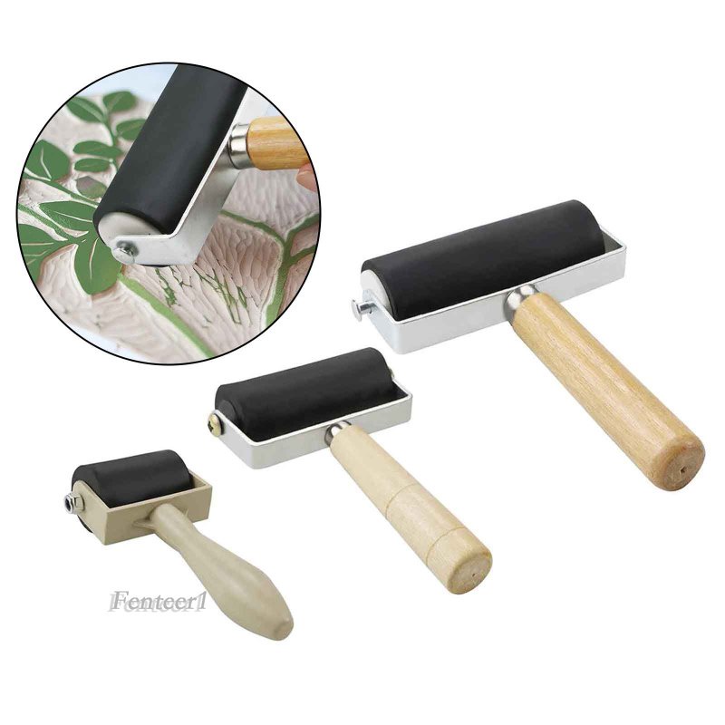 [Fenteer1] 3 Cây Lăn Cao Su Nghệ Thuật Thủ Công Chống Ẩm Cho Sổ Lưu Niệm