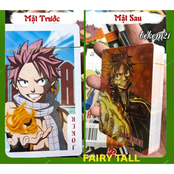 Bộ bài Tây anime Fairy Tail , bộ Tú Kpop 54 lá in hình anime manga dễ thương siêu độc đáo