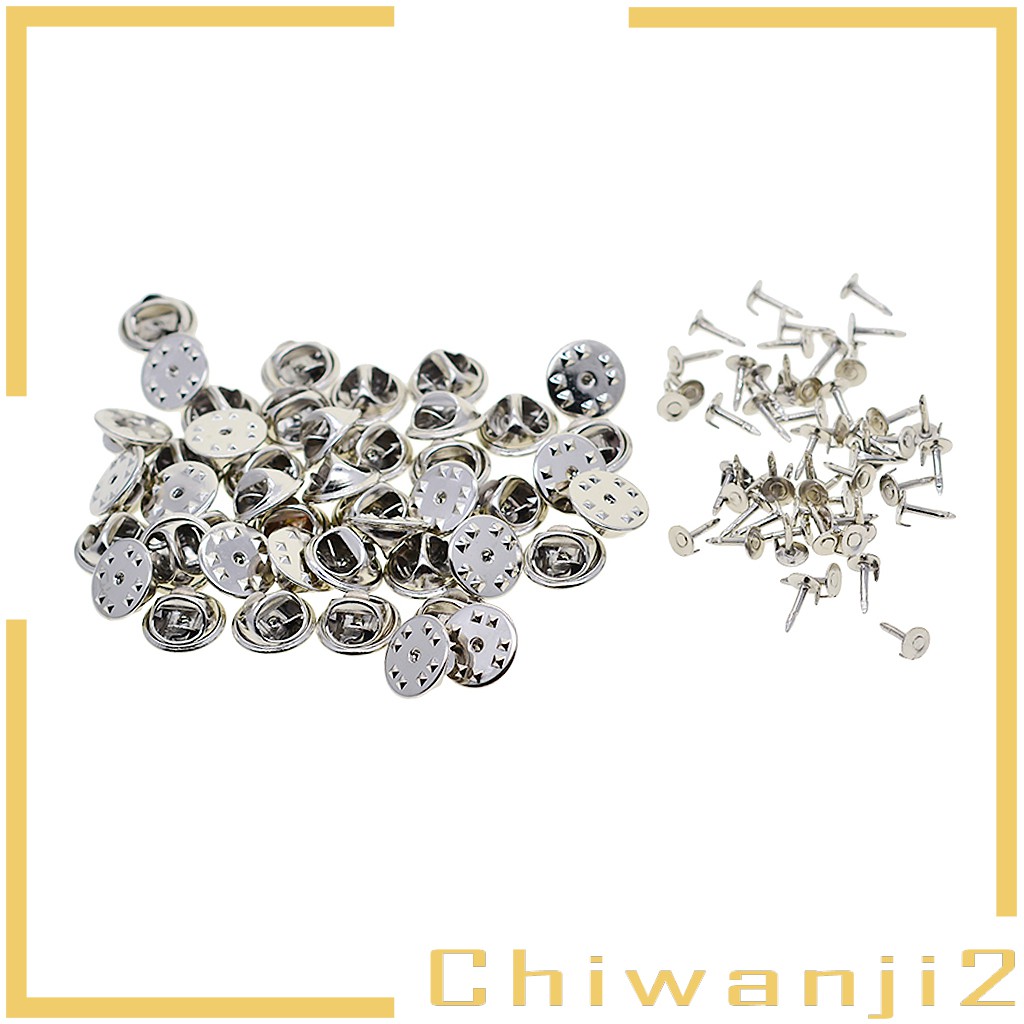 50 Sets Badge Tie Tags Tacks Butterfly Pinch Back Pins Clutch Back Lapel Pin